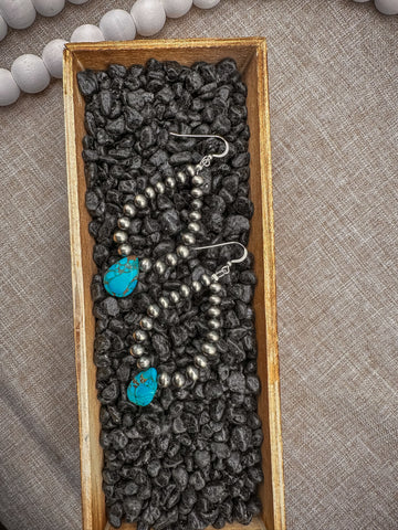 Navajo Pearl Teardrop Earrings