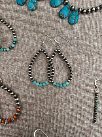 Navajo Pearl Teardrop Earrings